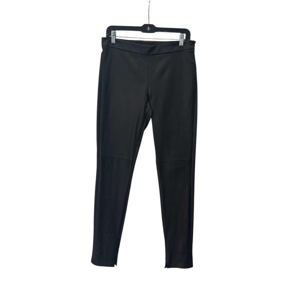 $3,190 Akris Bergdorf Goodman Black Lamb Leather Skinny Pants Size 8